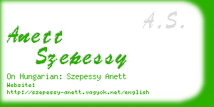 anett szepessy business card